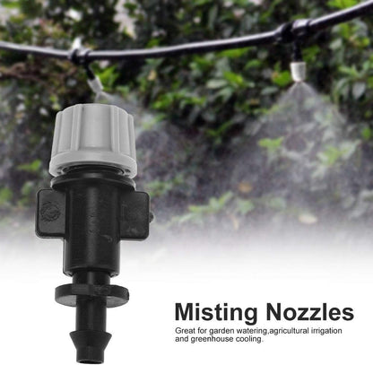 50pcs/Set Misting Nozzles Plastic Sprinkler Atomizer Nozzles for Patio Garden Agricultural Greenhouse Drip Irrigation Outdoor Cooling System