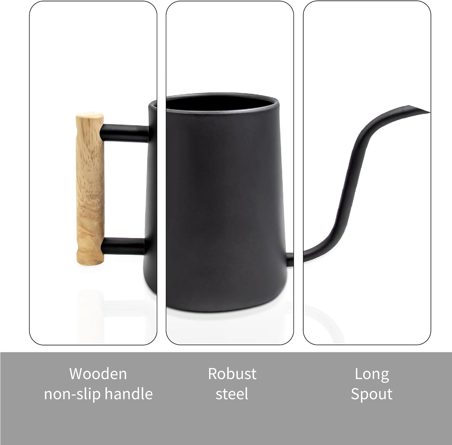 Watering can Indoor Plants,Indoor Watering Can for Plant,35 oz/1000 ml Stainless Steel Watering can Long Spout with Small Vintage Glass Plant Spray Bottle(Black)