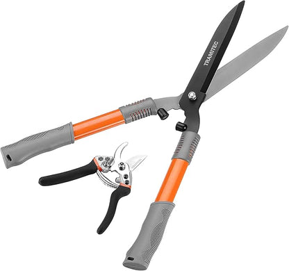 Garden Hedge Shears. Hedge Clippers & Shears SET with Super Pruning Shears. Heavy Duty Garden Clippers for Shaping Bushes Nicely. Hedge Scissors & Shears made with Durable Carbon Steel.