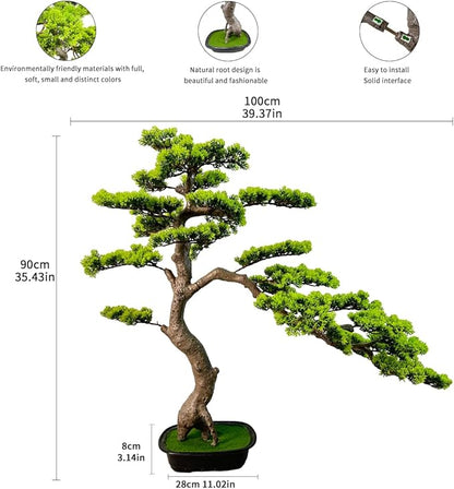 3ft（43in） Artificial Bonsai Tree Juniper Faux Plants Indoor Big Fake Plants Decor with Ceramic Pots for Home Table Office Desk Bathroom Shelf Bedroom Living Room Farmhouse Decorations