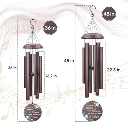 Personalized Sympathy Wind Chimes, Sympathy Gifts for Loss of Mom, Windchimes in Memory of a Loved One, Commemorative Sympathy Bereavement Gifts for Condolences/Funeral (36 inch)