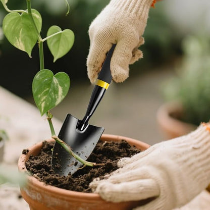 Garden Trowel - Metal Hand Shovel with Rubber Handle. This Garden Hand Trowel is Easy to use and Suitable for Soil Planting, Digging, transplanting and Outdoor Exploration Activities.