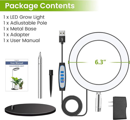 Grow Lights for Indoor Plants, 80 LEDs Full Spectrum Plant Light for Indoor Growing with 2 Mounting Options, 6/12/16H Timer, 3 Spectrum Modes, 37 in Height Adjustable Desk Grow Lamp (Black)