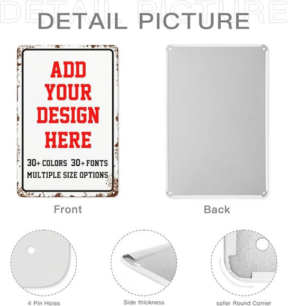 Custom Signs Outdoor，8x12 Personalized Metal Parking Signs For Business,Intersection Signs,Road Signs,Outdoor Garden Signs,Workplace,Office,Home,Hazard Decorative Signs., Vintage-Vertical