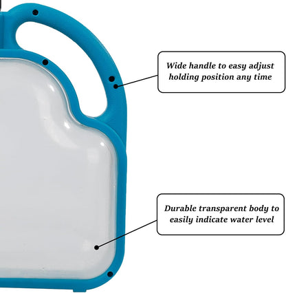 4L Foldable Clear Plastic Watering Can with Rotating Nozzle Long Spout Ideal for Indoor and Outdoor Gardening -Blue