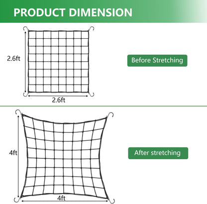 Elastic Netting with Hooks, Heavy-Duty Trellis Support for Indoor Plants, Gardening
