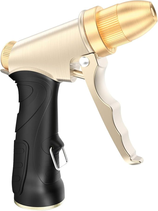 Garden Hose Nozzle Heavy Duty, Metal Hose Sprayer Nozzle with High Pressure, Adjustable Spray Patterns, 3/4" Thread, Suit for Lawn Care, Watering Plants, Car, Pet, Outdoor