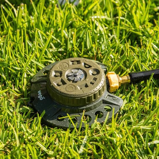 Vego Turret Pattern Sprinkler, 9-Pattern, Heavy-Duty Metal Base, Up to 1115 sq. ft Coverage