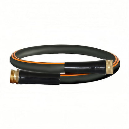 Atlantic Heavy Duty Garden Hose 4 ft x 5/8 Inch Black Color, Short Connection Leader Hose with Solid Brass Connectors (4 Feet)