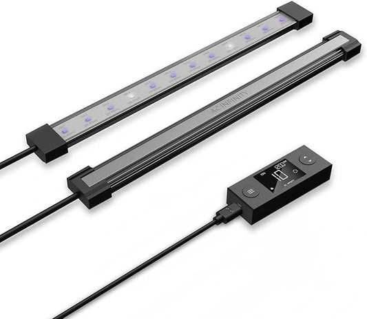 AC Infinity IONBEAM U2, Targeted Spectrum UV LED Grow Light Bars 11”, 2-Bar Lighting Kit with 365nm and 395nm Diodes, Digital Dimming Schedule Controller, for Indoor Plants, Grow Tents, Greenhouses