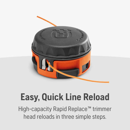 Husqvarna 130L Gas String Trimmer, 28-cc 2-Cycle, 18-Inch Straight Shaft Gas Weed Wacker with Rapid Replace Trimmer Head for Seamless String Reloading, 970514405
