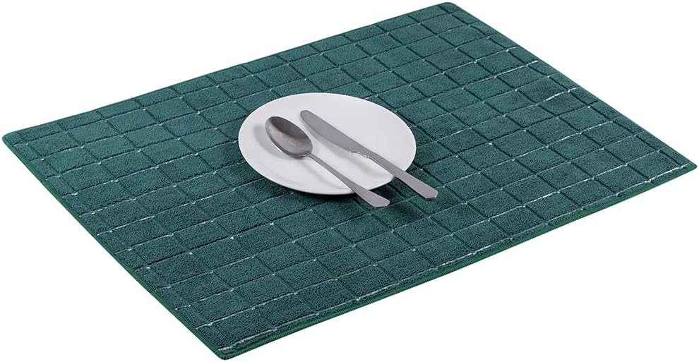 Microfiber Dish Towels - Soft, Super Absorbent and Lint Free Kitchen Towels - 8 Pack (Lattice Designed Green Colors) - 26 x 18 Inch (Dark Green)