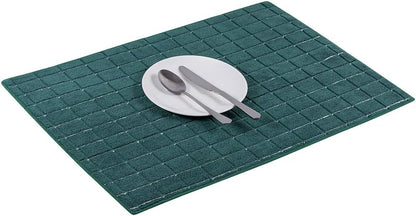 Microfiber Dish Towels - Soft, Super Absorbent and Lint Free Kitchen Towels - 8 Pack (Lattice Designed Green Colors) - 26 x 18 Inch (Dark Green)