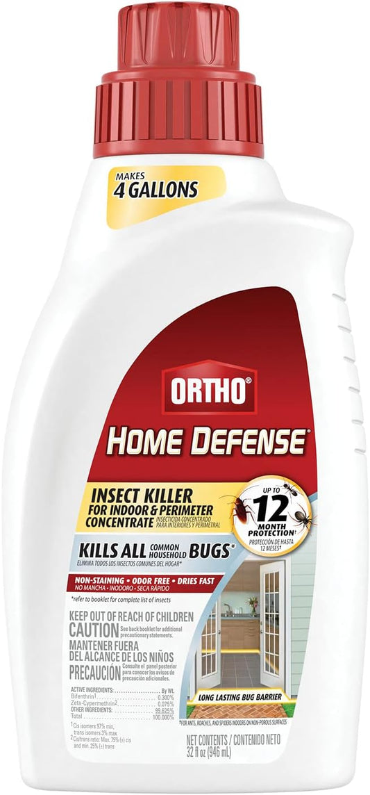 Ortho Home Defense Insect Killer for Indoor and Perimeter Concentrate, Kills Ants, Cockroaches and Spiders, 32 oz.