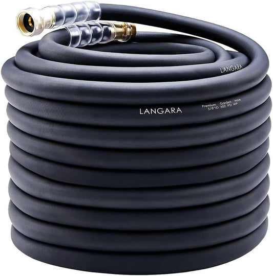 Heavy Duty Premium Garden Hose 100ft x 5/8", 300PSI Working, 1000PSI Burst, Water Hose with Transparent Swivel Handle - Hot/Cold Water - Five Layered Braiding for Durability