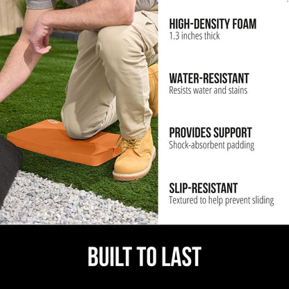 GORILLA GRIP Extra Thick Patent Pending Garden Kneeling Pad, 17.5 x 11 Inch Supportive Soft Foam Knee Cushioning for Gardening, Water Resistant, Bathing Baby, Working Supplies, Lightweight, Orange