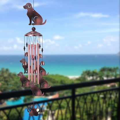 36 Inch Dogs Wind Chimes Outdoor/Indoor Decor - Metal Dog Musical Wind Bells, Mobile Romantic Dog Wind Catcher, Outdoor Dogs Wind Chimes Gifts for Mom, Home, Balcony, Trees, Festival Garden Decoration