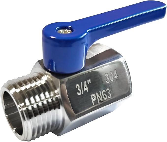 beduan Stainless Steel 3/4 Shut Off Valve GHT Thread Garden Hose Heavy Duty Connector (Long Handle)