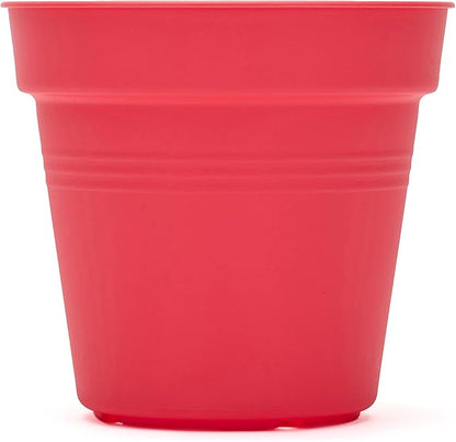 Mintra Home Garden Pots 4pk - Flowers, Herbs, Plants, Indoor, Outdoor, Colorful, Wholesale, Bulk (Coral, 19cm Diameter (7.5in))