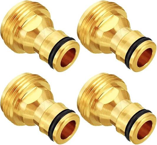 Joywayus 3/4” GHT Male Garden Hose Quick Connect Adapter Brass Connect Fitting（Pack of 4）