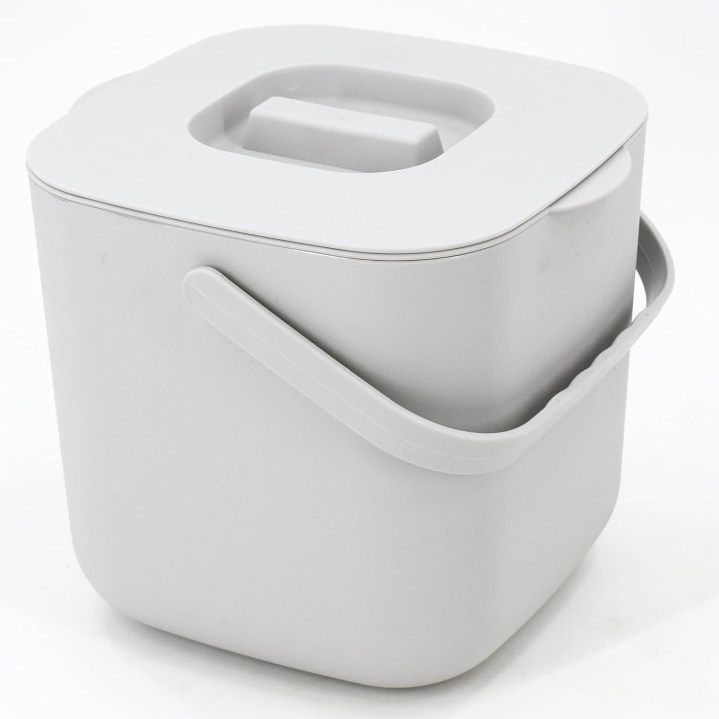 Stylish Kitchen Compost Bin- 1.85 Gal/ 7L Countertop Compost Bin with Lid, Inner Sieve for Separating Liquid from Food, Easy to Clean (White, 1.85GAL)