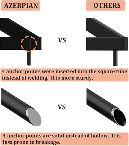 Garden Hose Holder Freestanding Hose Holder Heavy Duty Metal Detachable Hose Reel Stand Water Hose rack For Outside (Black, 15.35 * 6.3 * 41.34)