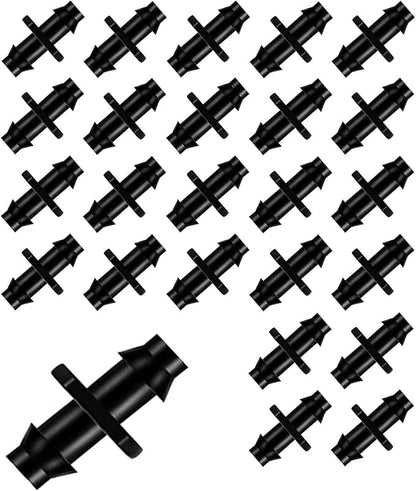 BEADNOVA Drip Irrigation Connectors 30 Pcs 1/4 Inch Barbed Connector Straight Couplings Irrigation for 1/4 Inch Drip Tubing Water Tubing Gardening Supplies (30pcs)