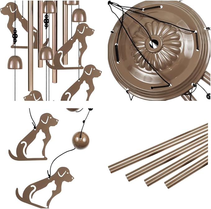 Outdoor Dogs Wind Chimes Decor, Portable Mobile Wind Catcher, Sympathy Wind Bells, Memorial Gifts for Mom, Housewarming, Blessing WindChimes(Outside/Indoor/Home/Room/Porch/Yard/Garden Decorate)