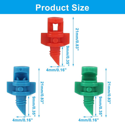 150 Pcs 90/180/360 Degree Misting Nozzle, Micro Sprinkler Heads Irrigation Misting Sprayer, Refraction Automizing Drippers for Garden Lawn Plants Irrigation System
