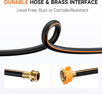 GARDENJOY Retractable Garden Hose Reel, 65 ft x 1/2 inch Heavy Duty Garden Hose with 180°Swivel Wall Mounted Bracket, 10 Pattern Sprayer Nozzle, Any Length Lock & Slow Return System