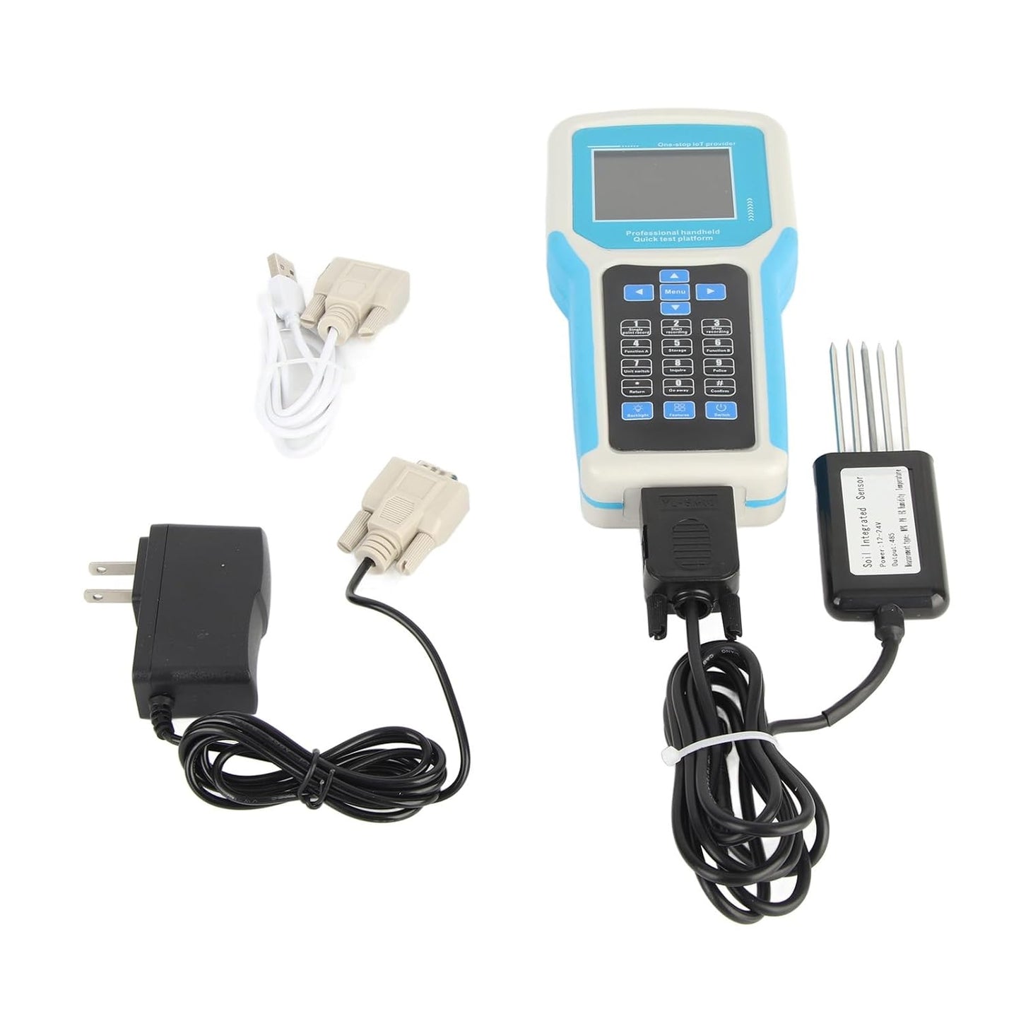 Soil Tester, 7-in-1 Soil pH Meter Kit with Moisture, Temperature, Conductivity, Nitrogen, Phosphorus and PH Test, LCD Display Soil Moisture Meter with Carry Box for Petrochemical, Agriculture, etc