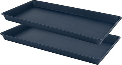 Rectangle Plant Tray, Plant Drip Tray, Plant Pot Saucers, Plant Germination Trays, Plant Saucers, 17.5'' x 10.6'' x 1.5'' (2 pack), Blue