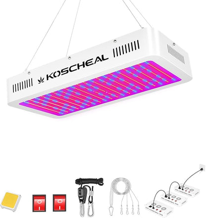 KOSCHEAL KS2000 LED Grow Light Full Spectrum,Plant Grow Light with Veg & Bloom Switch for Hydroponic Indoor Plants LED Grow Lamp with Daisy Chain, Output 230W±5%