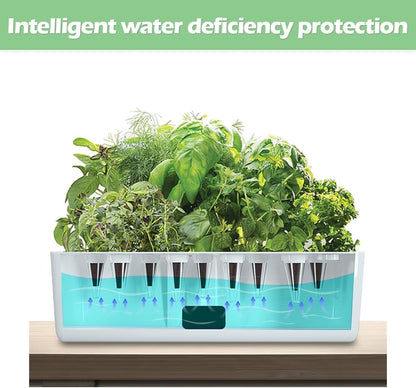 YUEWO 9 Pods Hydroponics Growing System Hydro Indoor Herb Garden Up to 27.5'' Plant Germination Kit with Pump System Grow Light for Kitchen Home Countertop Gardening