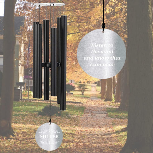 Personalized 36" Bereavement Wind Chimes for Outside, Memorial Gift in Remembrance of a Loved One, Sympathy Gift for Loss of Mother Father Husband, Garden Patio Decor