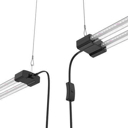 DYMOND BoostGro LED Grow Light Full Spectrum 5000K Daylight + 660nm Red Linkable Indoor Plant Lighting Fixture (3 FT, Black)