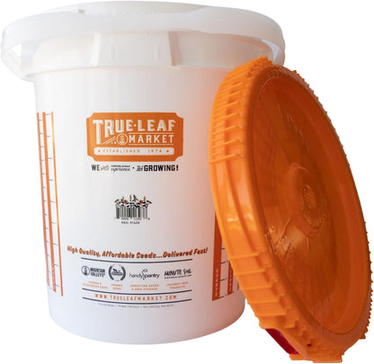 5 Gallon Bucket with Easy On/Off Ratcheting Lid - 6 Buckets - HDPE, Food Grade, BPA Free - Gardening & Composting Info - All Purpose Pail