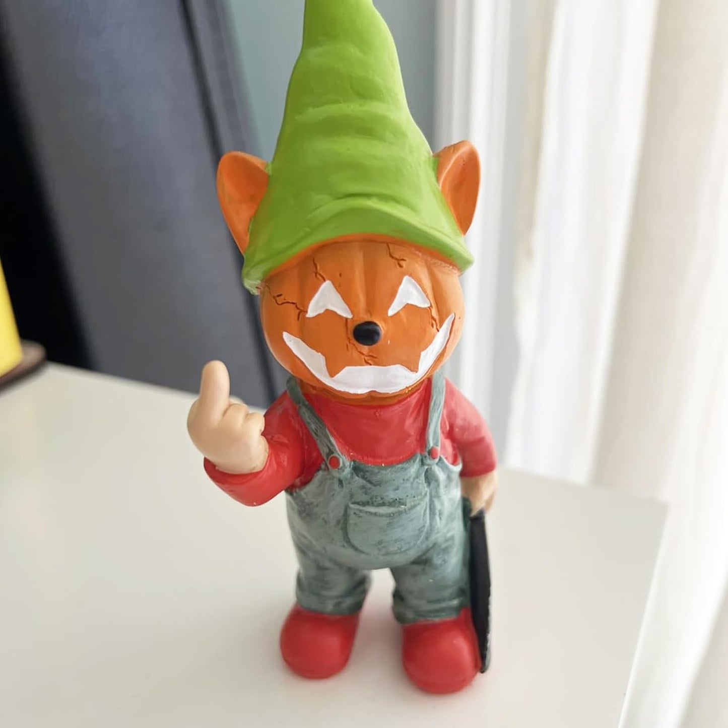 Middle Finger Gifts Christmas Gnomes Horror Garden Gnomes Funny Gift (Yellow)