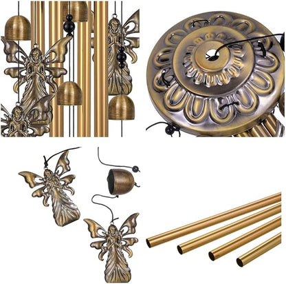 Bronze Angels Wind Chimes Decor, Mobile Blessing Wind Bells Decorate, Sympathy Wind Catcher, Memorial Gifts for Mom,Grandma,Woman (Housewarming/Outside/Indoor/Home/Room/Porch/Yard/Garden Decoration)