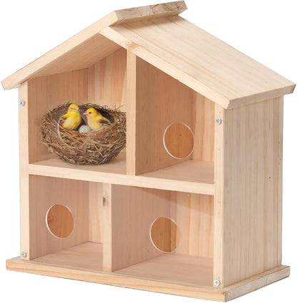 Window Bird Houses for Outside, See Through Upgraded Wooden Birdhouse Outdoors, Bird Nest Transparent Design for Easy Observation, Best Gift for Kids