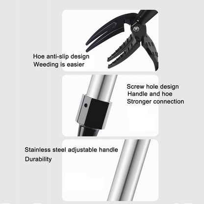 The Stand Up Weed Puller Tool with Long Handle-Made with Adjustable Stainless Steel Handle and 4-Claw Head Design for Lawn.