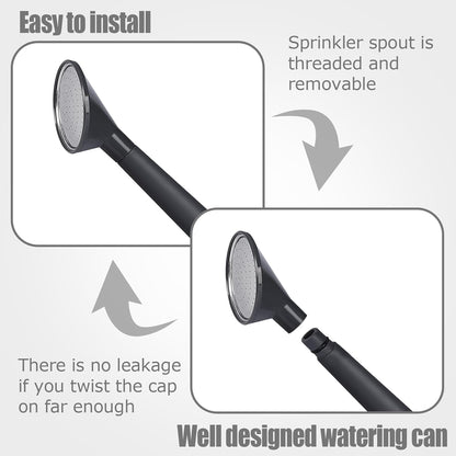 2 Gallon Watering Can for Indoor Plants, Garden Watering Cans for Outdoor Plant House Flower, Modern Plant Watering Can Large Long Spout with Sprinkler Head