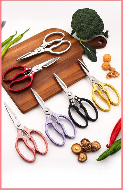 Heavy Duty Sharp Kitchen Scissors, Dishwasher Safe, Cooking Shears for Meat, Chicken, Fish, Poultry, Herb, Bread (Black)