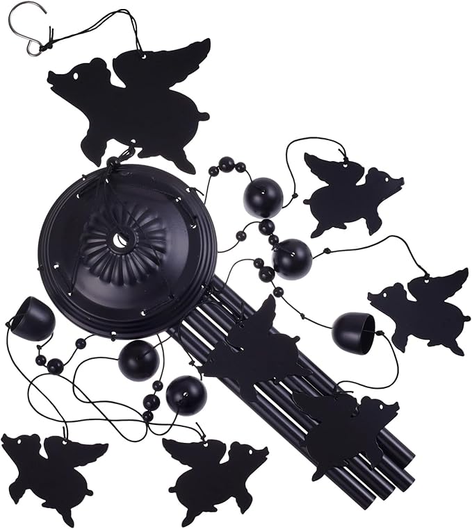 Flying Pigs Wind Chimes Outdoor, Memorial Wind Chimes, Mobile Music Wind Catcher, Fly Pig Wind Chime for Home, Tree, Yard, Patio, Garden Decoration, Festival Gifts for Mom, Xmas Gifts for Pig Lovers