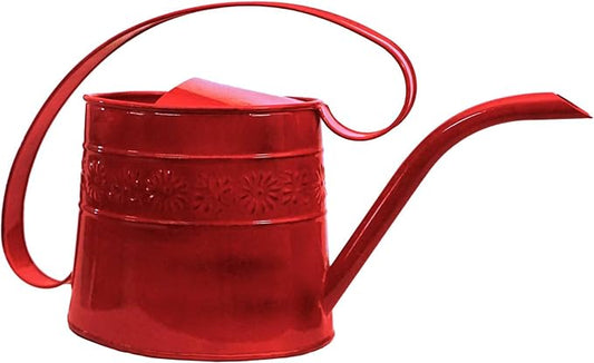 Headwind Willow Cayenne Red 0.5 Gallon Galvanized Decorative Metal Garden Watering Can for Indoor & Outdoor Plant Care – Vintage Gardening Plant Watering Can by Robert Allen