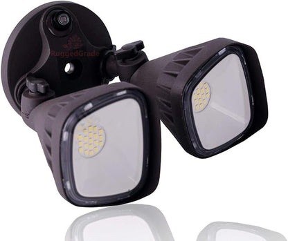 RuggedGrade 20W Turin II Series LED Security Wall Light - Adjustable LED Flood Light - 1,750 Lumens - 5000K Bright White - Bronze Housing - Outdoor LED Light - DLC 5.1 Premium