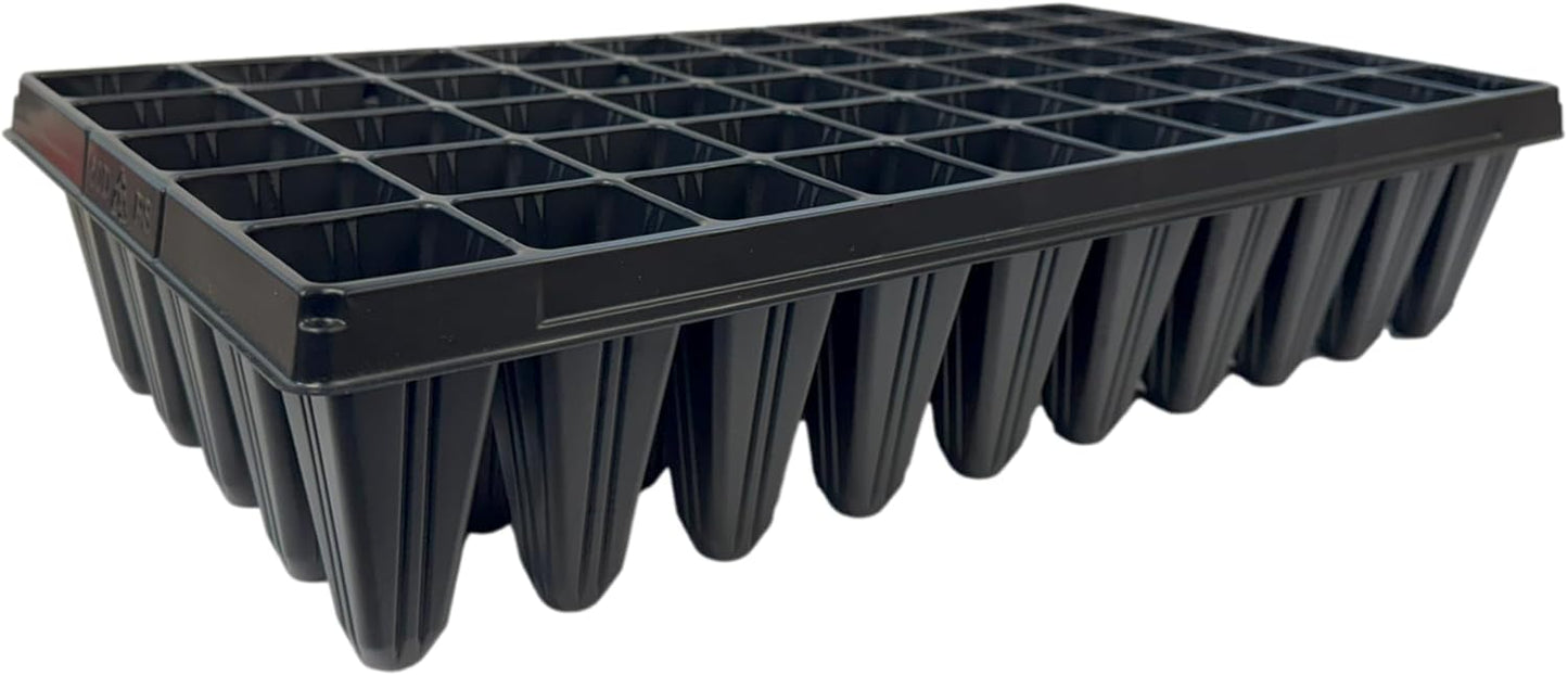 50 Cell Seedling Plastic Nursery Trays, 10 Pack, Thick Durable Germination Plug Trays, 500 Cells Reusable Plant Propagation
