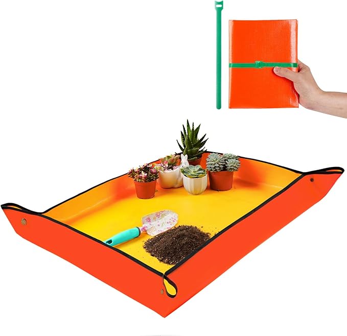 Large Repotting Mat for House Plants Transplanting and Potting Soil Mess Control, Unique Gardening Gifts for Women & Men Mom Birthday Gift Plant Lover Gifts