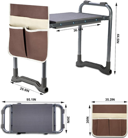 Garden Kneeler Folding Garden Stool Seat with EVA Foam Pad - Portable Foldable Gardening Bench Gift (Gray)