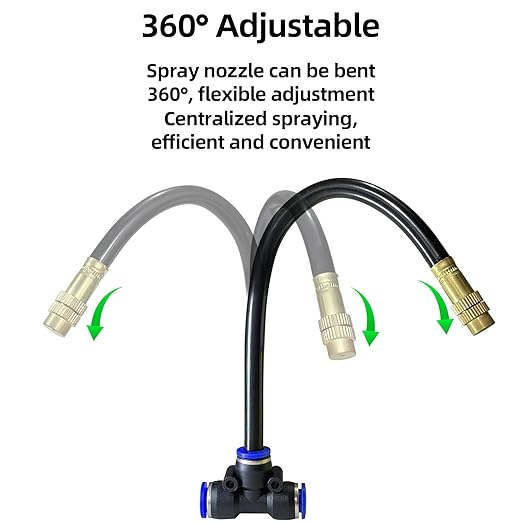 360°Irrigation System for Garden - 60FT Drip Irrigation System with 19 Nozzles, Garden Watering System, Greenhouse Accessories, Atomizing System for Garden, Yard, Lawn, Potted Plants, 5/16 inch Hose